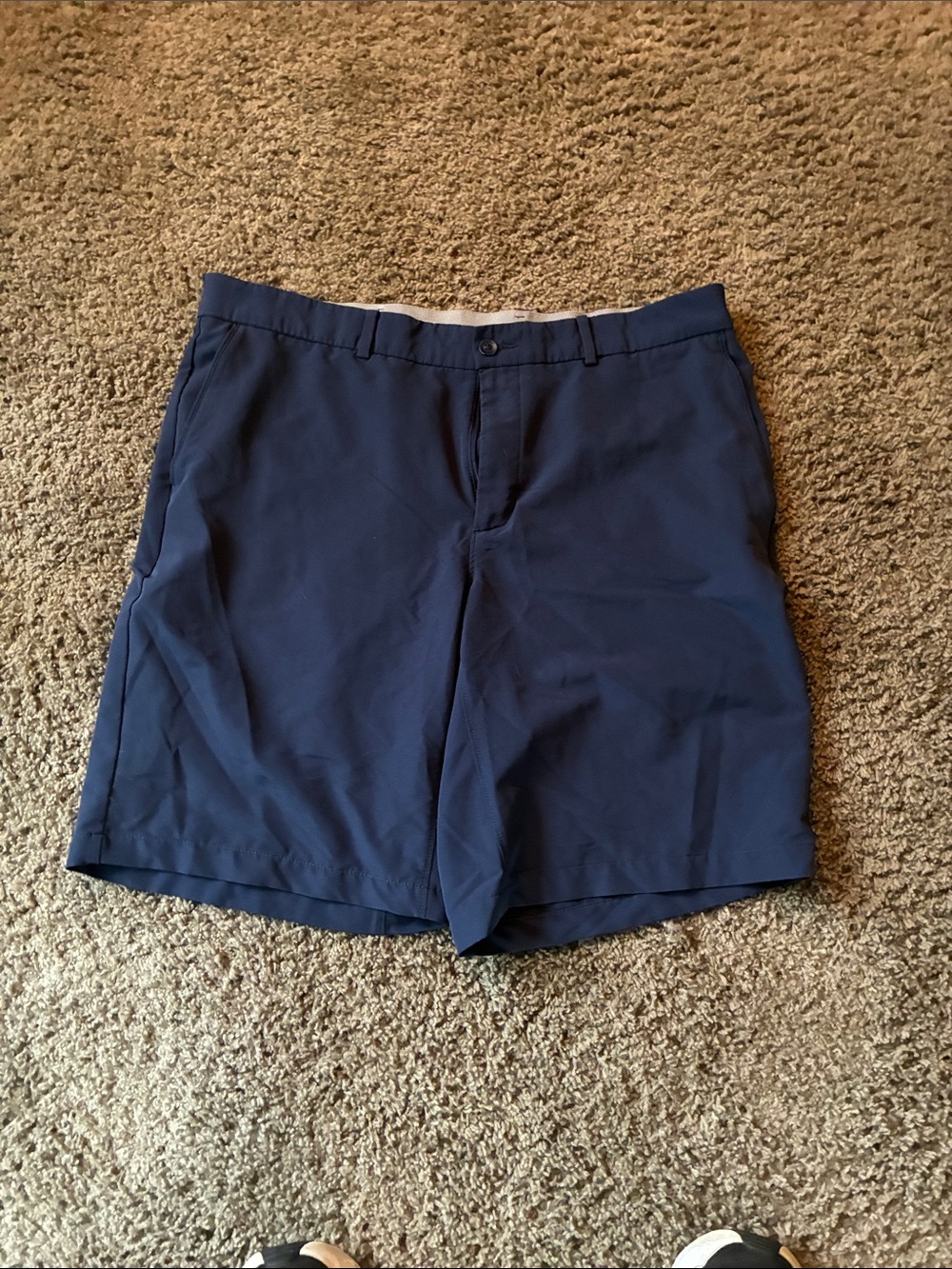 Nike Men's Navy Flat-Front Athletic Shorts